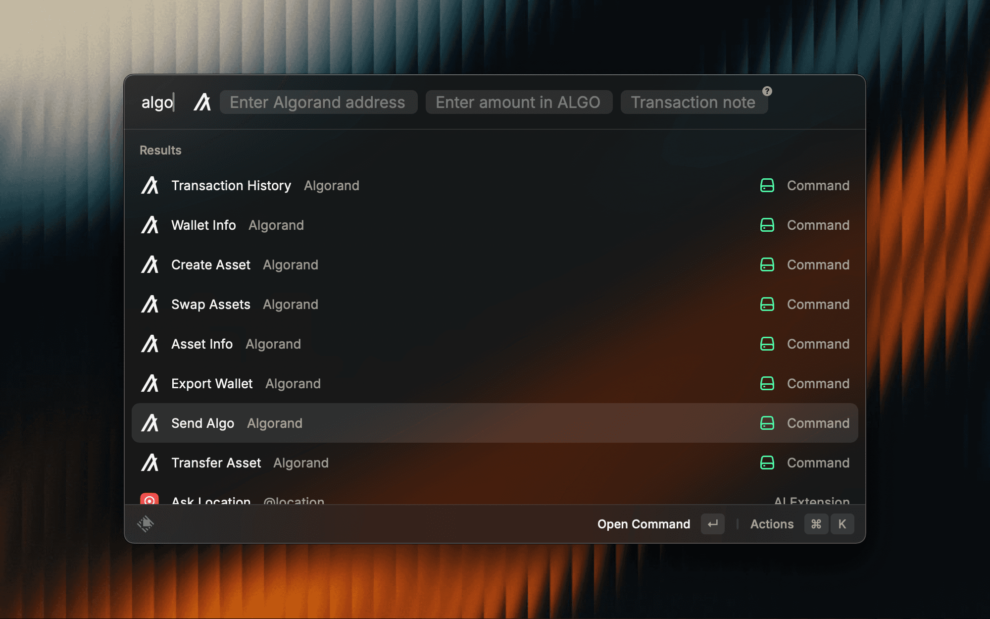 Algorand MCP + Raycast demo
